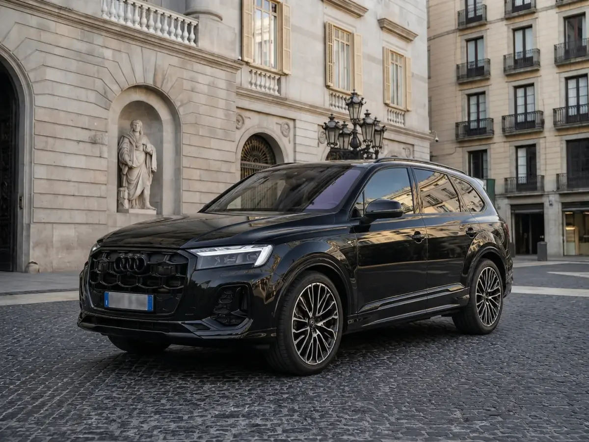 Audi Q7 50 TDI S-Line Edition 2025, perfil lateral — Priveo Cars, Europa. El Audi Q7 50 TDI S-Line Edition 2025 es un vehículo que combina la presencia rotunda de…