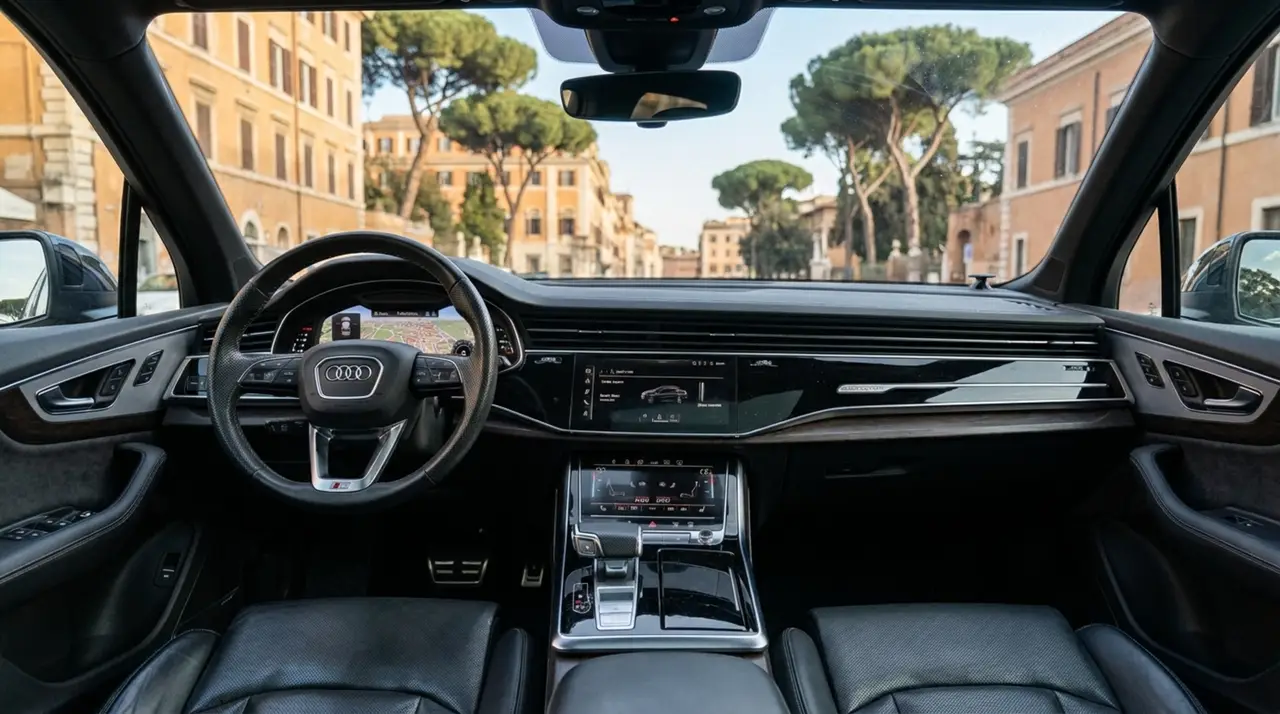 Audi SQ7 7seater 2023, vista posteriore — Priveo Cars, Europa. Audi SQ7 7seater 2023