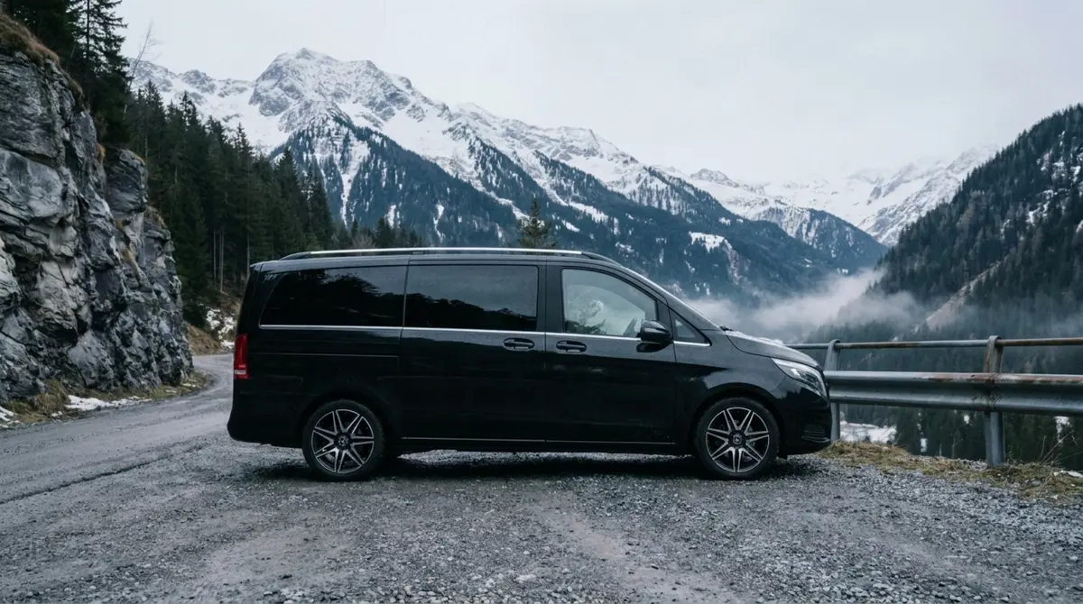 Mercedes Benz V300 8 seats 2025, rear view — Priveo Cars, Europe