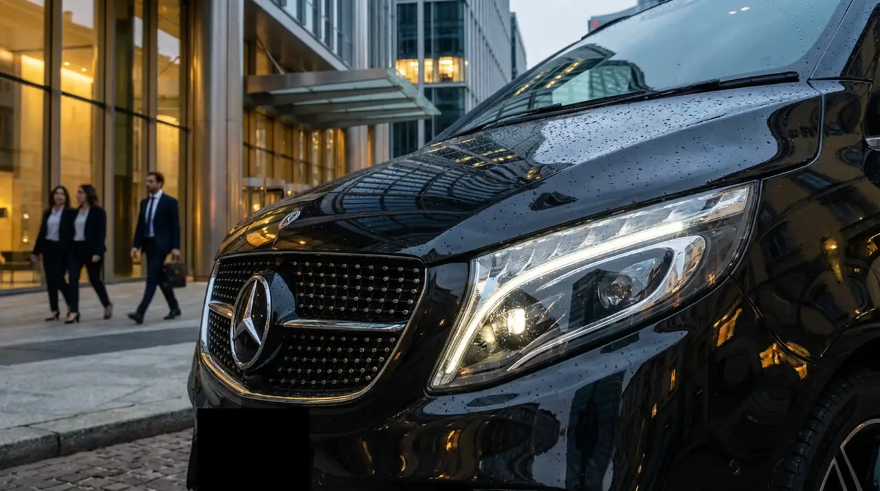 Mercedes V Class 2026, vista frontale — Priveo Cars, Europa. Mercedes V Class 2026