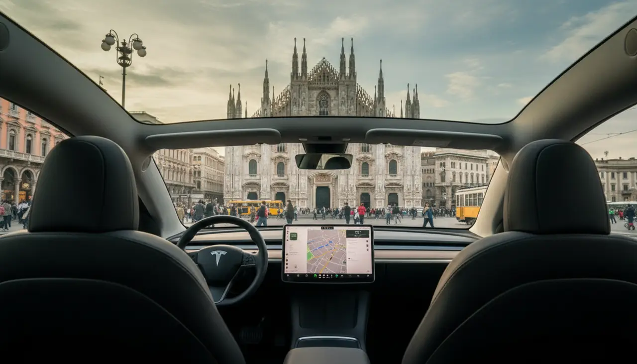 Tesla Model Y Long Range 2023, cruscotto — Priveo Cars, Europa. Tesla Model Y Long Range 2023